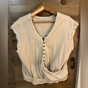 We The Free Cream criss/cross top with fun accents